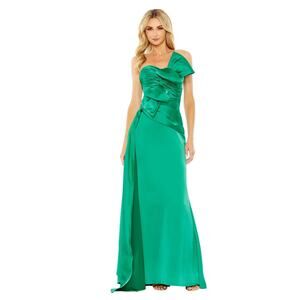 Mac Duggal One Shoulder Green Dress